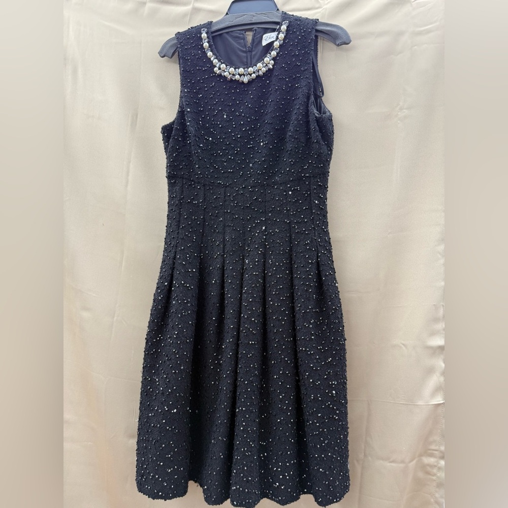 Eliza J Black Textured Midi Dress